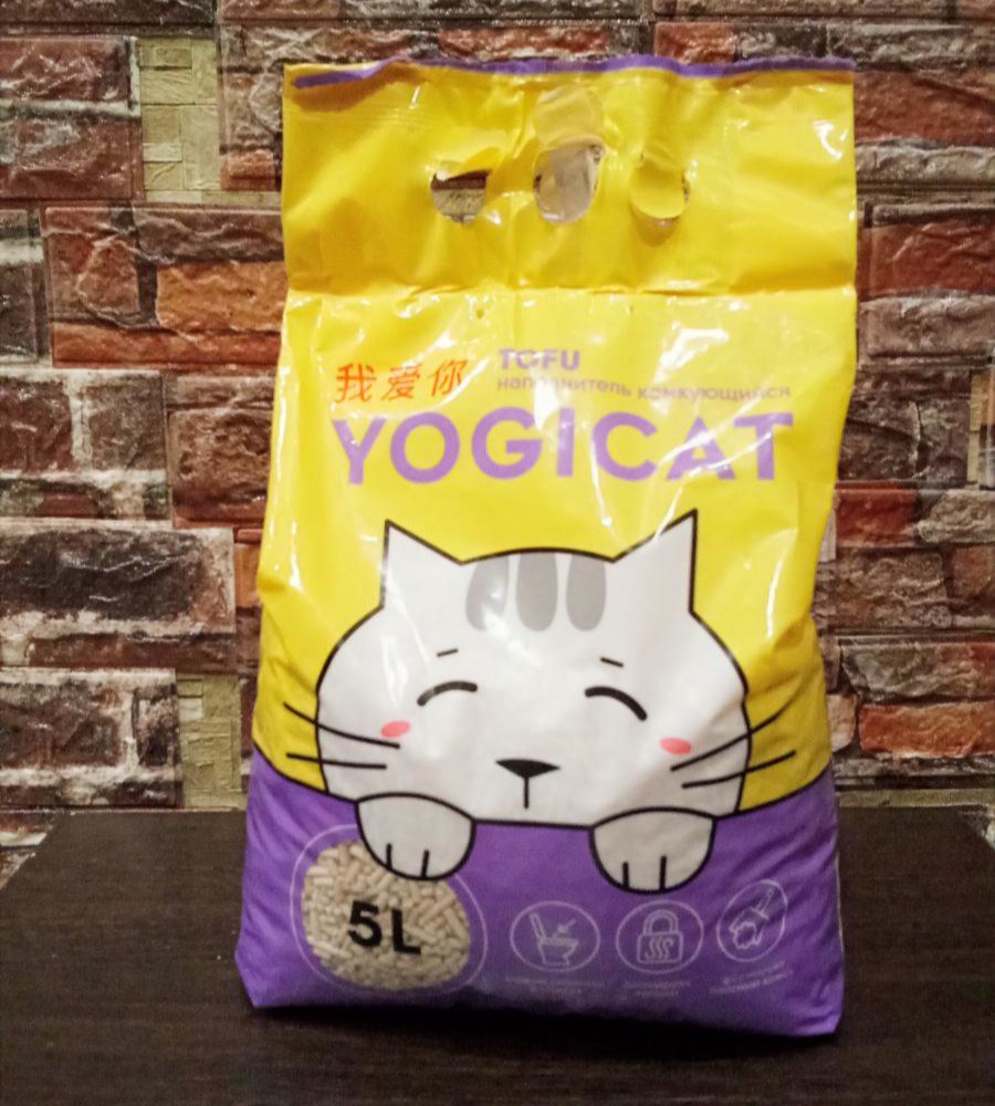 Наполнитель для кошачьего туалета Tofu комкующийся растительный YOGICAT